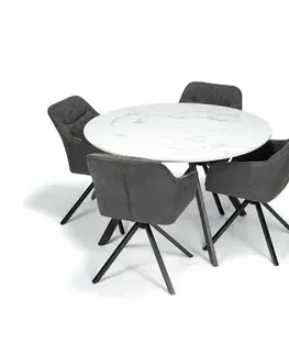Konferenčné stolíky Jedálenský stôl FINO QUATTRO MARBLE 120, bielymramor