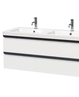 Kúpeľňový nábytok Kúpeľňová skrinka s umývadlom Naturel Pavia 120x53x49 cm biela mat čierna úchytka PAVIA3120ZCE PAVIA3120ZCE
