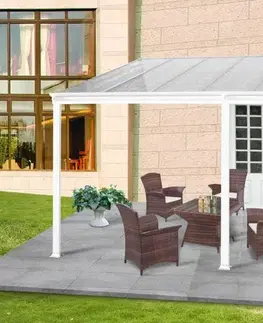Záhradné pergoly Hliníková pergola 4,35x3 m WALL 43 biela Lanitplast