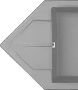 Kuchynské drezy DEANTE DEANTE - Hexon metalický šedý granitový drez, 1,5-miska s odkvapkávačom - Space-Saver ZQP_S653