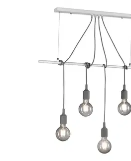 Svietidlá ONLI - Luster na lanku WIRE 4xE27/15W/230V šedá/biela 4853/S4B