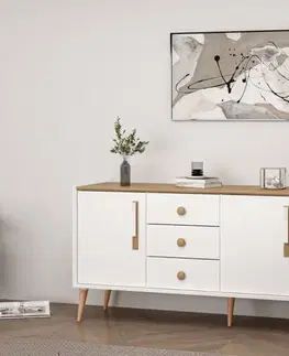 Komody Konzolový stolík Mitra - White