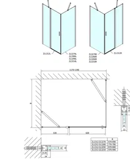 Sprchové dvere POLYSAN - ZOOM obdĺžniková sprchová zástena 1200x800 L/P varianta ZL1312ZL3280