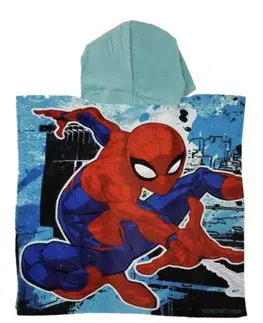 Osušky pre bábätká Detské pončo SPIDER MAN modrý 55x110cm Setino Tiahome