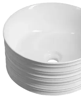 Umývadlá SAPHO - ALETTE keramické umývadlo na dosku, vysoké, priemer 41cm, biela AR459