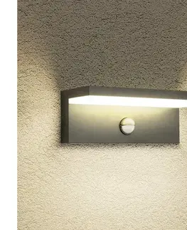 Svietidlá BRILAGI-LED Vonkajšie nástenné svietidlo so senzorom TESSI LED/10W/230V antracit IP54 BRI369
