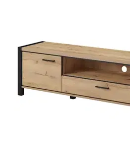 TV stolíky AKTUAL 40 dizajnový tv stolík dub Taurus/ čierna