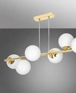 Stropnice do obývačky Závesné svietidlo Ceres 2943/Z-A-6 zlatá LW6