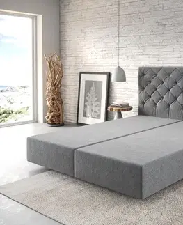 Rámy postelí DELIFE Boxspring posteľ Dream-Great 160x200 cm mikrovlákno antracitová