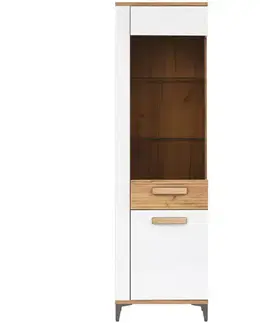 Vitríny a regály do obývačky Vitrína P Snobi Sb09 Dub Craft/Alpská biela