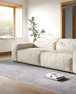 Veľké pohovky DELIFE Veľká pohovka Sirpio XL 270x130 cm manšester béžová