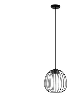 Svietidlá  Závesný luster na lanku OVELLA 1xGX53/10W/230V priemer 25 cm čierny W-KM 1369S/1 BK