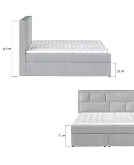 Manželské postele MOREN 09 boxpringová posteľ 140x200, Kronos 19