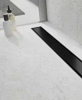 Sprchovacie kúty MEXEN - Flat M13 odtokový žľab 2v1 150, čierny 1710150