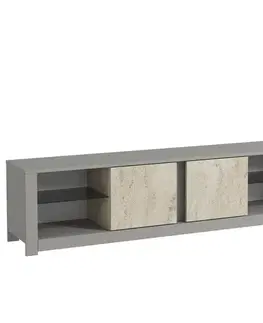 TV stolíky TV stolík Aydos - Grey, Travertine
