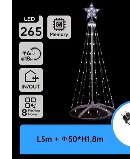 Vianočné dekorácie  B.V.  - LED vonkajšia vianočná dekorácia LED/3,6W/230V 180 cm IP44 studená biela B10303KW3