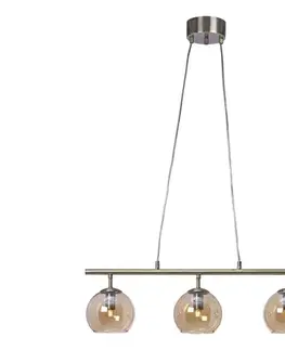 Svietidlá Cottex T2493AA - Závesný luster na lanku CAPELLA 3xE14/40W/230V dymová/hnedá T2493AA