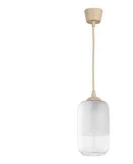 Svietidlá BRILAGI - LED luster na lanku RETRO GLASS 1xE27/60W/230V pr. 14 cm béžová/biela NSTK7777+TK8619A