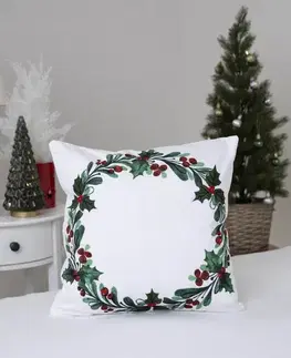Dekoračné obliečky MKLozkoviny.sk Vianočná obliečka na vankúš mikroplyš 40 × 40 cm - Vianočná radosť-  -