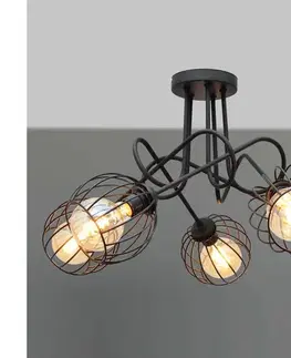 Svietidlá  Prisadený luster OXFORD 5xE27/15W/230V čierna W-2016/5+1388S BK