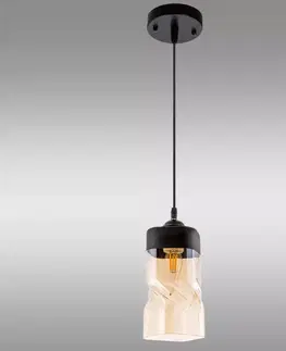 Lampy do obývačky Luster W-N 3738/1 BLACK/AMBER LW1