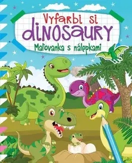 Nalepovačky, vystrihovačky, skladačky Vyfarbi si dinosaury