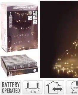 Vianočné osvetlenie Kinekus Svetlo vianočné kaskáda 40 LED teplé biele, s časovačom, s funkciami, baterky, vonkajšie/vnútorné