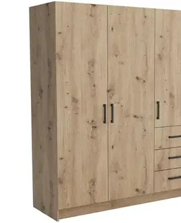 Šatníkové skrine Skriňa Pino 4 artisan