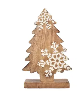 Vianočné dekorácie 4Home Dekorácia z mangového dreva Snowflake Tree, 33 cm