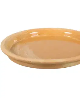 Záhrada Podmiska pod kvetináč DISKO keramická béžový melír d28cm