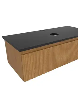 Kúpeľňový nábytok Kúpeľňová skrinka s krycou doskou SAT Evolution 98x30x44, 5 cm dub medový mat SATEVO100DMZ SATEVO100DMZ