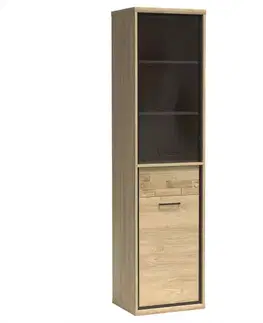 Vitríny v podkrovnom štýle Vitrína M4 Mediolan Doska Natural Hikora