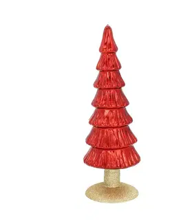 Vianočné dekorácie Dekorácia Červený Vianočný Stromček 28cm