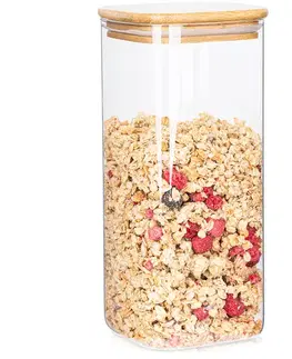 Misky a misy 4Home Sklenená dóza na potraviny s viečkom Bamboo, 1500 ml, 1500 ml
