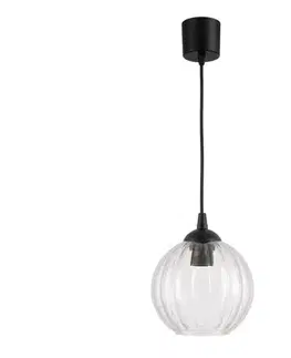 Svietidlá BRILAGI - LED luster na lanku RETRO GLASS 1xE27/60W/230V pr. 18 cm čierna/číra NSTK7485+TK6439A