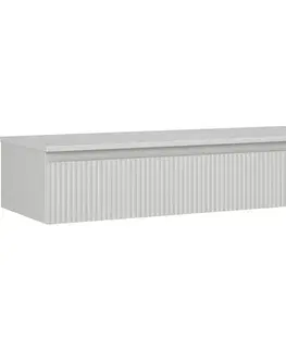 Kúpeľňový nábytok MEXEN/S - Rivel kúpeľňová skrinka pod umývadlo 120 cm s doskou, 1 šuplík, reliéf, šedá mat 91A20-12023-1-BFC62