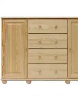 Komody do spálne Komoda z Borovice KD120 surová