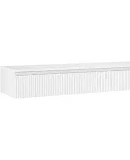 Kúpeľňový nábytok MEXEN/S - Rivel kúpeľňová skrinka pod umývadlo 160 cm s doskou, 1 šuplík, reliéf, biela mat 91A20-16023-1-BFC01