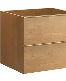 Kúpeľňový nábytok CERANO - Koupelnová skříňka pod umyvadlo s úchytkou Velora - dub medový, úchytka zlatá - 69x53x46,5  CER-665110