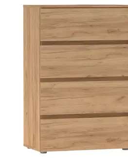 Komody KONDELA Parmad zásuvková komoda dub craft zlatý