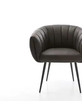 Jedálenské stoličky DELIFE Jedálenská stolička Jada-Flex mikrovlákno antracitová vintage 4-nohá zúžená čierna vrecková pružina