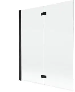Sprchové dvere MEXEN - MIST vaňová zástena 140x150 cm 6mm 2-s, čierna, číra, ľavá 8A9-140-002-70-00-L