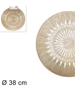 Vianočné dekorácie MAKRO - Prestieranie guľaté 38cm zlaté