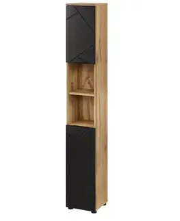 Skrinky do kúpeľne Szynaka Vysoká skrinka do kúpeľne MAZI BLACK 70