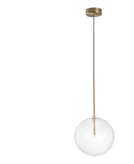 Svietidlá Ideal Lux - LED Luster na lanku EQUINOXE 1xG4/2W/230V pr. 25 cm mosadz/číra 277394