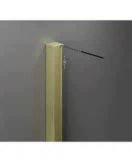 Sprchové dvere MEXEN/S - Velar Sprchová zástena posuvná Walk-in 130 x 200, grafit 8 mm, zlato kefovaná 871-130-000-43-55
