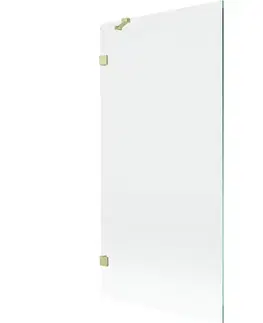 Sprchové dvere MEXEN/S - Lunar vaňová zástena FIX 90 x 150, transparent, zlatá kartáčovaná 897-090-000-55-00