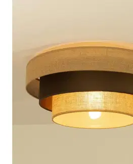 Svietidlá  Stropné svietidlo WENTA 1xE27/60W/230V, priemer 50 cm, juta/hnedá H0788