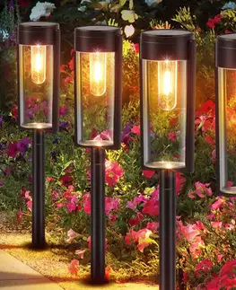 Solárne dekoračné lampy Solárna Lampa EKO1454 Path 3000K 2ks