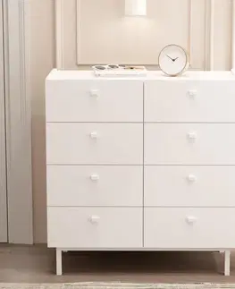 Komody a skrinky BURN šuplíková komoda 8S, biela